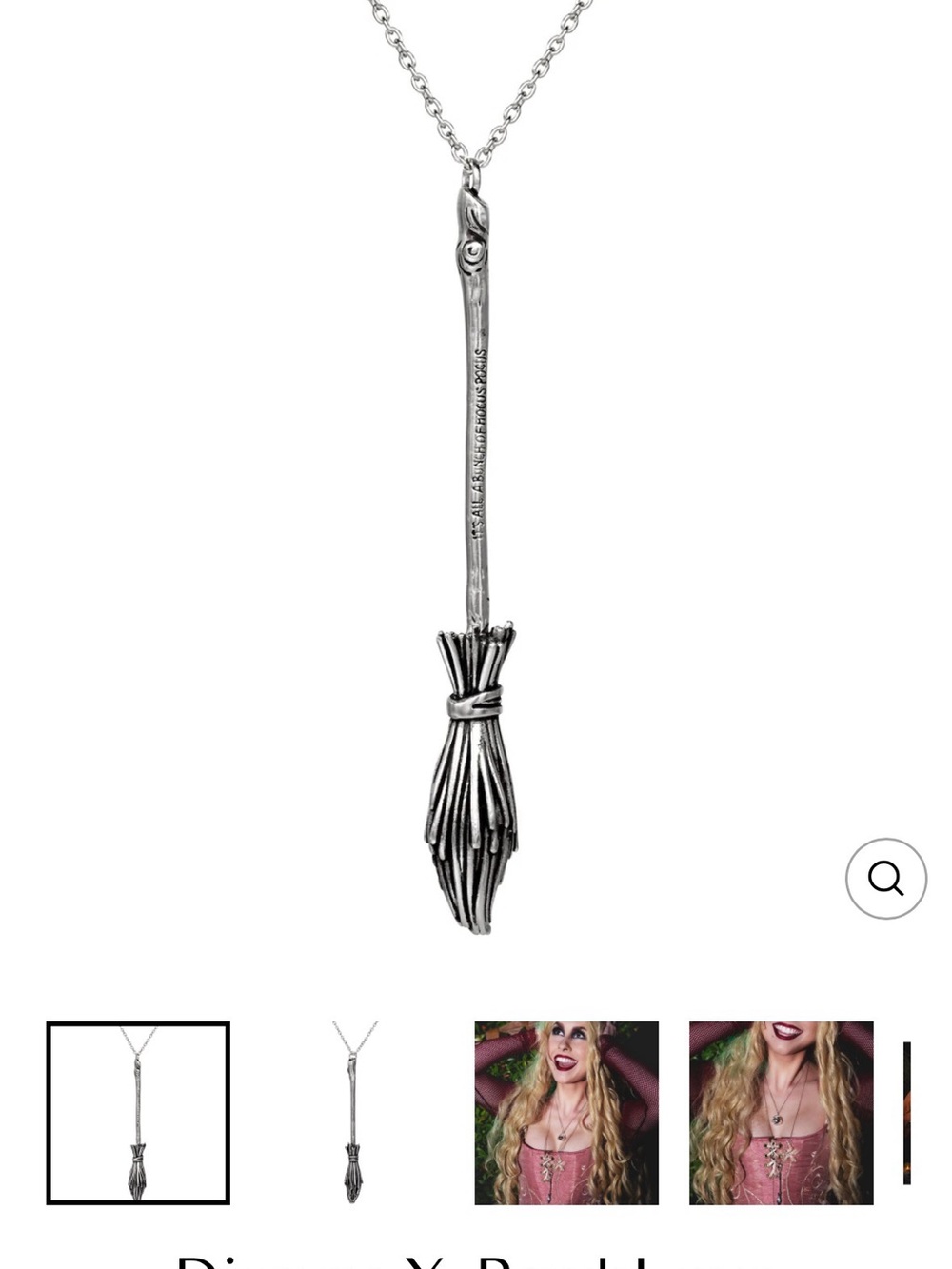 Disney Hocus Pocus Broomstick Pendant Necklace